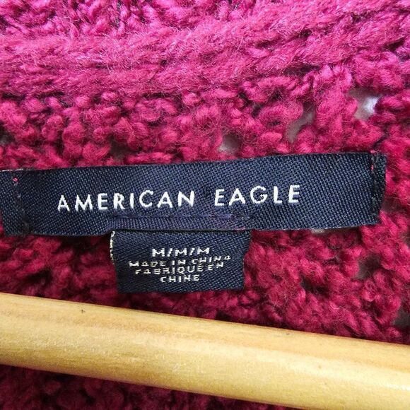EUC AMERICAN EAGLE OUTFITTERS MAGENTA LONG OPEN CARDIGAN SIZE M - Picture 13 of 14
